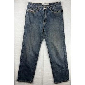 DIESEL INDUSTRY Men's 34x32 Relaxed Straight Zip Fly Dark Wash Jeans Blue Denim